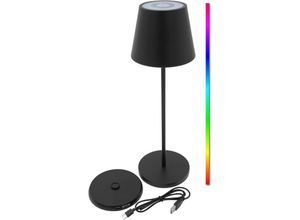 4262371539787 - Spetebo - led Akku Touchleuchte Multi Color mit usb Ladestation - 35 x 11 cm - Tischlampe wiederaufladbar mit Dimmer und Timer für Außen - Garten