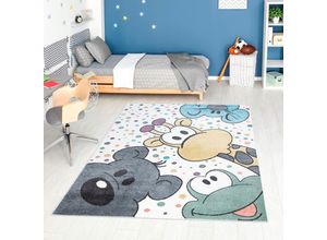 4262372645142 - Kinderteppich CARPET CITY ANIME913 Teppiche Gr B L 190 cm x 280 cm 11 mm 1 St bunt (mehrfarbig) Kinder Kinderzimmerteppiche Kinderzimmer Teppich Modern mit Mond Blumen Wolken Creme Multi