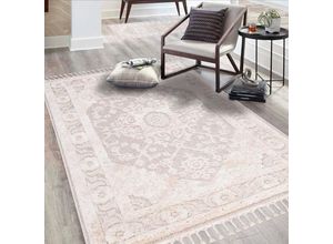 4262372647382 - Teppich CARPET CITY Valencia 732 Teppiche Gr B L 120 cm x 170 cm 20 mm 1 St beige (creme) Esszimmerteppiche