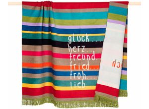 4262377419212 - Wohndecke PAD LETTERS Wohndecken Gr B L 150 cm x 200 cm bunt (multi) Decken Made in Europe