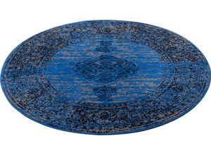 4262377772522 - Teppich HANSE HOME Meridional Teppiche Gr Ø 160 cm 9 mm 1 St blau (jeansblau) Esszimmerteppiche