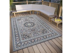 4262377777107 - Teppich HANSE HOME Kadi Teppiche Gr B L 200 cm x 285 cm 3 mm 1 St blau (blaucreme) Orientalische Muster In-& Outdoor Teppich Wetterfest Balkon Garten Wohnzimmer Orient