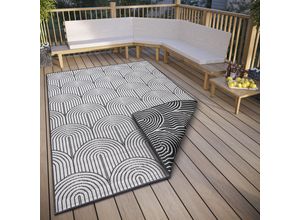 4262377779958 - Outdoorteppich HANSE HOME Pangli Wendeteppich Teppiche Gr B L 160 cm x 230 cm 5 mm 1 St schwarz Esszimmerteppiche In-& Outdoor Teppich Wetterfest Balkon Garten Wohnzimmer Modern