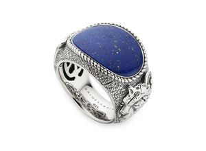 4262379031979 - Fingerring Schmuck Geschenk Herrenring Silber 925 Fingerringe Gr 58 Silber 925 (Sterlingsilber) 7 mm bunt (silberfarben blau blau) Herren Fingerringe zu Anzug Hemd Jeans Sneaker Anlass Geburtstag Weihnachten