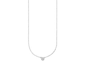 4262379033447 - Kette mit Anhänger Schmuck Geschenk Silber 925 Halsschmuck Halskette Ankerkette Solitär Halsketten Gr Silber 925 (Sterlingsilber) Länge 45 cm silberfarben (silberfarben kristallweiß) Damen Ketten mit Anhänger Zirkonia (synth)