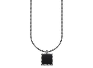 4262379033591 - Kette mit Anhänger Schmuck Geschenk Silber 925 Halsschmuck Halskette Venezianer Stein Halsketten Gr Silber 925 (Sterlingsilber) Länge 55 cm Breite 19 mm silberfarben (silberfarben schwarz) Herren Ketten mit Anhänger Onyx oder Tigerauge