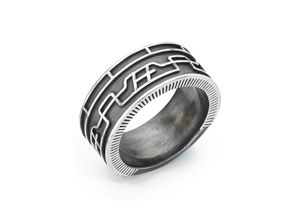 4262379034222 - Fingerring Schmuck Geschenk Silber 925 Herrenring Logo Branding Fingerringe Gr 62 Silber 925 (Sterlingsilber) 10 mm silberfarben (silberfarben schwarz) Herren