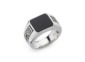 4262379034352 - Fingerring Schmuck Geschenk Silber 925 Herrenring Farbstein Edelstein Fingerringe Gr 60 Silber 925 (Sterlingsilber) 6 mm silberfarben (silberfarben schwarz schwarz) Herren Fingerringe mit Onyx oder Tigerauge