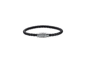 4262379034604 - Armband Schmuck Geschenk Silber 925 Armschmuck Lederband used look Armbänder Gr 19 Silber 925 (Sterlingsilber)-Leder silberfarben (silberfarben schwarz) Herren Hochzeitsmode zu Hoodie Shirt Jeans Sneaker Anlass Geburtstag Weihnachten