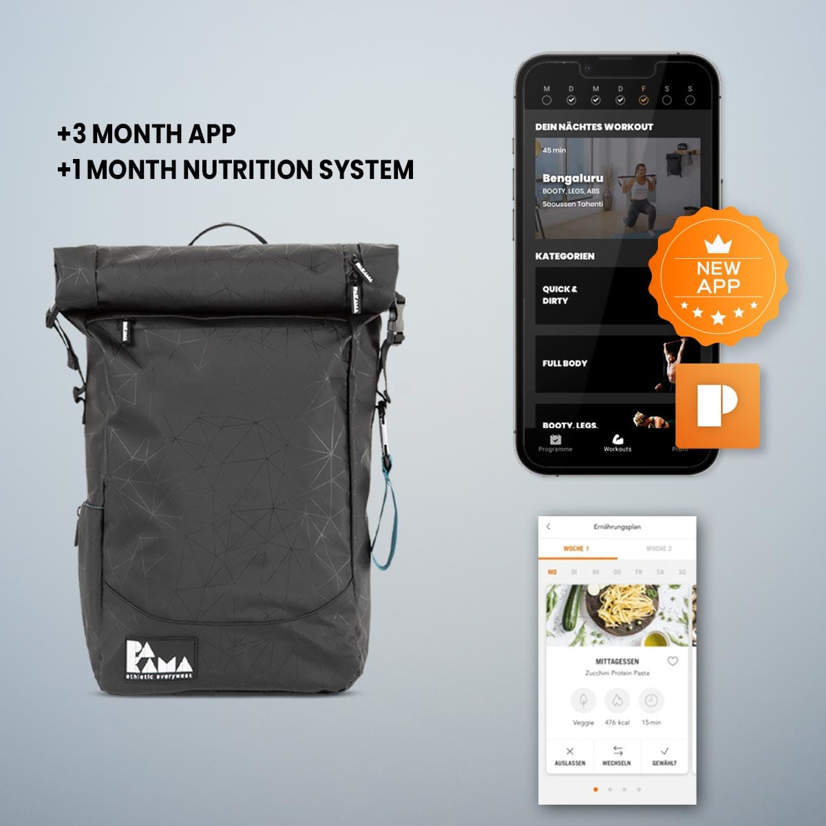 4262382281538 - PAKAMA Fitnessstudio to Go (inkl 3 Monate App) + Nutrition System 1 Monat