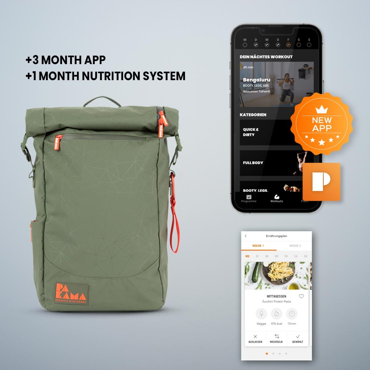 4262382281545 - PAKAMA Fitnessstudio to Go (inkl 3 Monate App) + Nutrition System 1 Monat