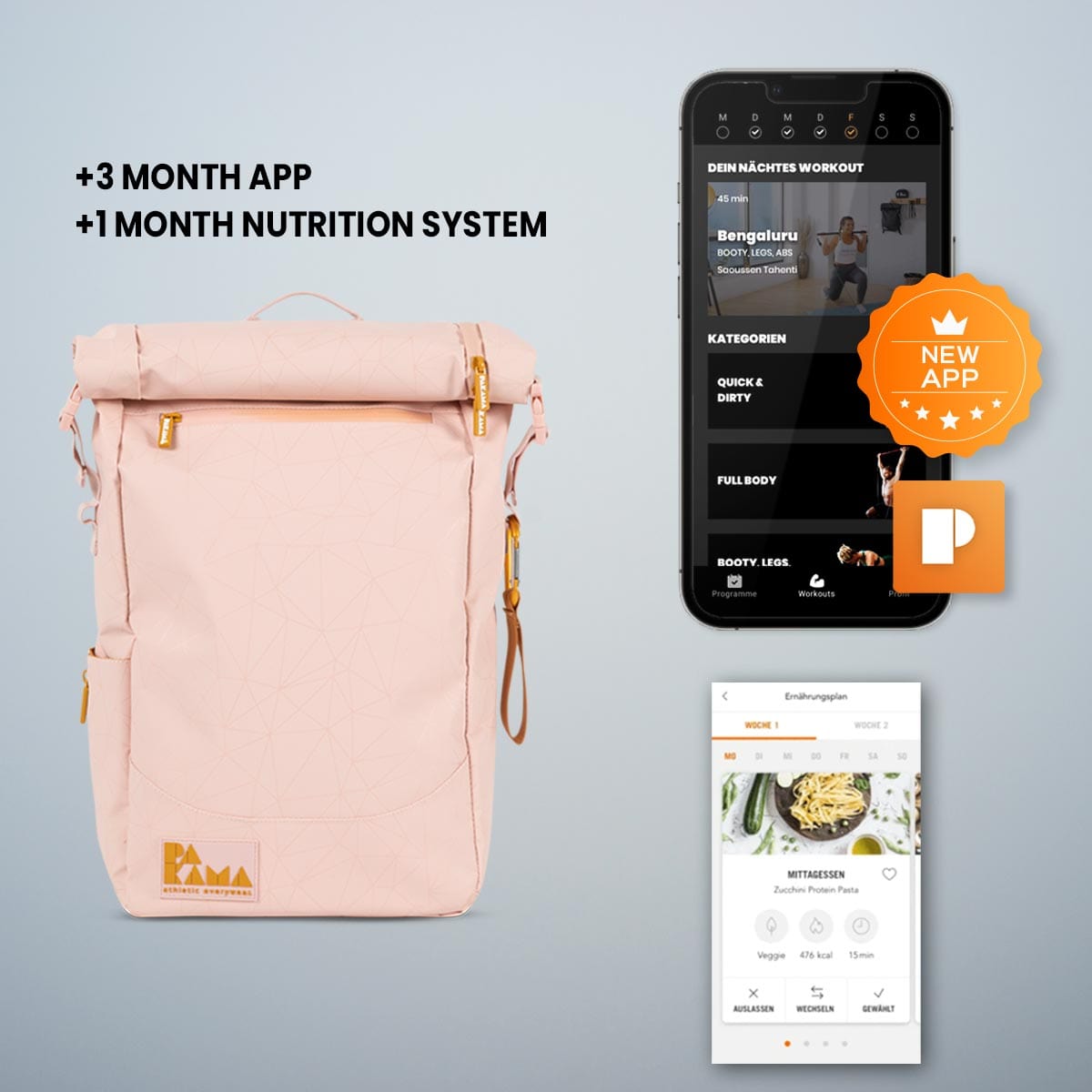 4262382281552 - PAKAMA Fitnessstudio to Go (inkl 3 Monate App) + Nutrition System 1 Monat