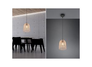 4262382961690 - Meinewunschleuchte - led Pendelleuchte Rattan Geflecht Natur im Boho Stil ø 19cm