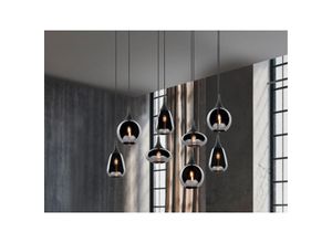 4262382961751 - Meinewunschleuchte - led Balken Pendelleuchte mehrflammig Glas Chrom verspiegelt & Rauchglas Optik