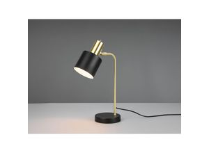 4262382962765 - Meinewunschleuchte - led Tischleuchte Gold & Metallschirm Schwarz Höhe 44cm