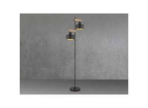 4262382962833 - Meinewunschleuchte - led Stehleuchte Metall Schwarz Gold 2-flammig Höhe 168cm