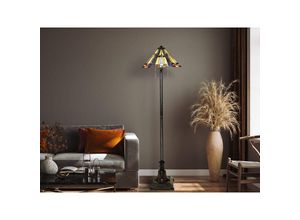 4262382964301 - Meinewunschleuchte - led Stehlampe im Tiffany Design mit buntem Echtglas 2-flammig Höhe 158cm