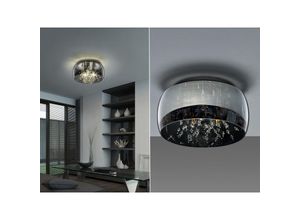 4262382964486 - Meinewunschleuchte - Kristall led Deckenleuchte Glas Chrom verspiegelt & Rauchglas Optik ø 34cm