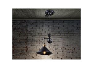 4262382965100 - Meinewunschleuchte - led Pendelleuchte mit Metallschirm Schwarz Höhe 90cm-180cm