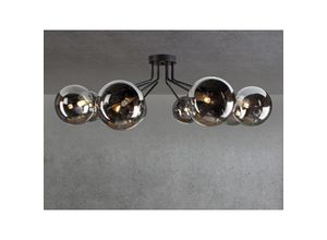 4262382965759 - Meinewunschleuchte - led Deckenleuchte 8 flammig Schwarz - Glaskugeln Rauchglas 88x80cm