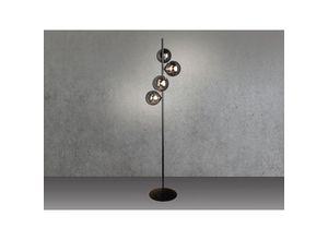 4262382965773 - Meinewunschleuchte - Außergewöhnliche led Stehleuchte Schwarz - Glaskugeln Rauchglas 160cm