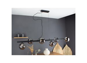 4262382965810 - Meinewunschleuchte - led Balken Pendelleuchte 6 flammig Schwarz & Rauchglas bis 200cm lang