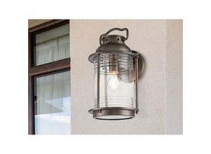 4262382966251 - Meinewunschleuchte - led Industrial Wandlaterne für Innen & Außen Bronze Höhe 40cm