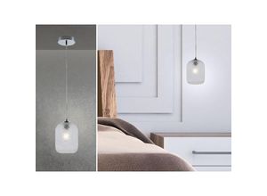 4262382966398 - Meinewunschleuchte - led Pendelleuchte Relief Kristall Klarglas transparent Klar Ø15cm