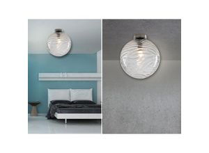 4262382966558 - Meinewunschleuchte - led Deckenleuchte Glaskugel Wellenmuster Transparent Globe Ø25cm