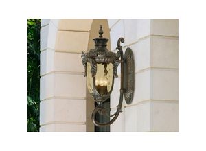 4262382966633 - Meinewunschleuchte - led Außenwandlaterne im Jugendstil mit Amberglas stehend Höhe 64cm