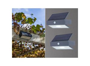 4262382967906 - Meinewunschleuchte - led Solar Wandleuchte 2er set mit Bewegungsmelder Breite 176cm