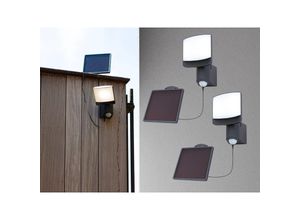 4262382967982 - Meinewunschleuchte - led Solar Wandleuchte 2er set mit Bewegungsmelder IP54 Breite 12cm