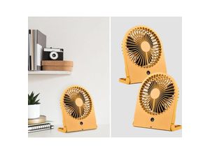 4262382968170 - Setpoint - Schreibtisch Ventilator 2er set - 3 Stufen Gelb Höhe 23cm Akku & usb-c Anschluß