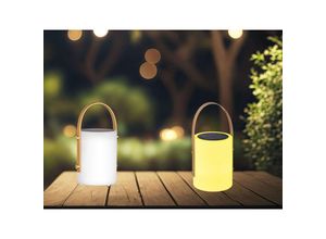 4262382969375 - Meinewunschleuchte - 2er set Outdoor Solar Tischleuchten 24cm mit Fernbedienung & rgb Farben