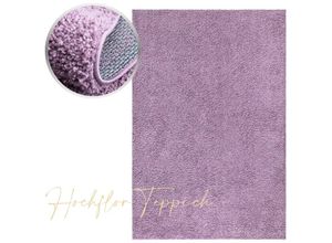 4262383858920 - Payé - Teppich Hochflor Shaggy Flauschig Weich Einfarbig Lila 80 x 150 cm