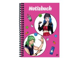 4262385943242 - A 5 Notizbuch Manga Quinn und Enora pink liniert