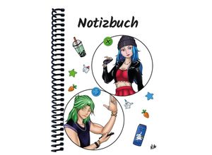 4262385943273 - A 5 Notizbuch Manga Quinn und Enora weiß liniert