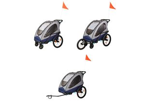 4262386282593 - Econ-Way 3in1 Alu 2er Kinderwagen Fahrradanhänger & Joggingwagen faltbar inkl Zubehör