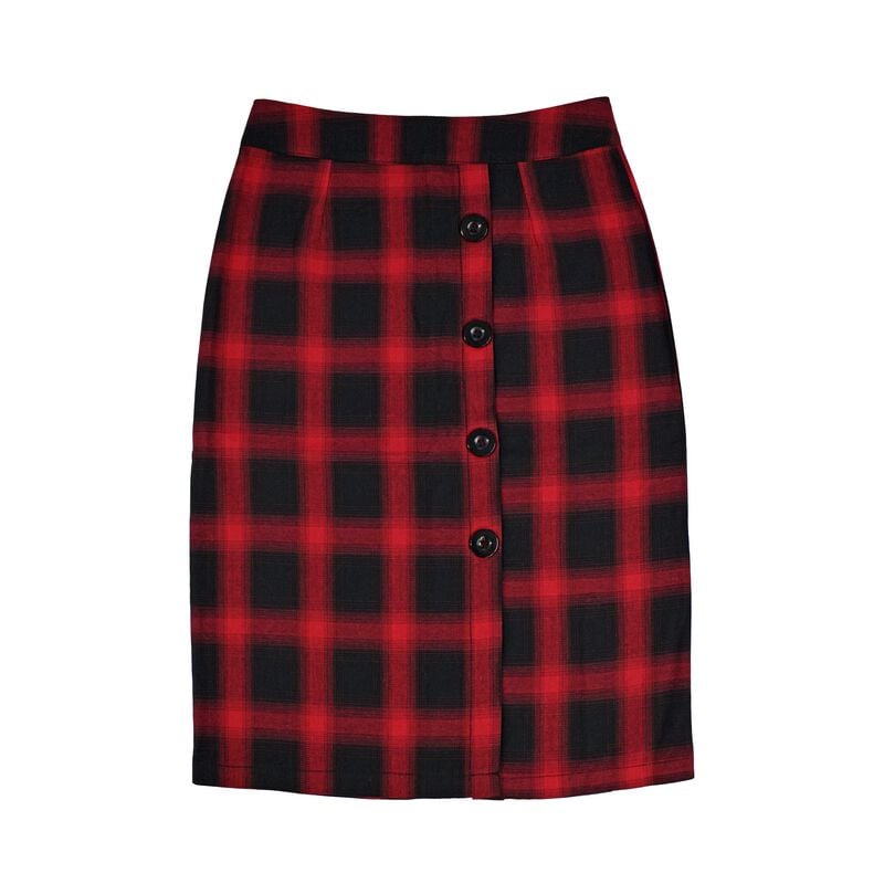 4262387243333 - Farina Mittellanger Rock rot schwarz in XXL 4262387243333 - Farina Mittellanger Rock rot schwarz in XXL