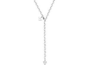 4262390030883 - Y-Kette Schmuck Geschenk Endless Love Herz Glitzer 23031 Halsketten Gr Edelstahl Länge 60 cm silberfarben (edelstahlfarben kristallweiß) Damen mit Zirkonia (synth)