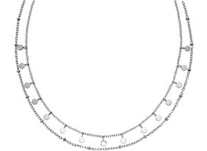 4262390033570 - Collier Schmuck Geschenk Plain doppelte Kette 22461 Halsketten Gr Edelstahl Länge 50 cm silberfarben (edelstahlfarben) Damen Colliers