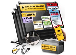 4262399771169 - Balkonkraftwerk 1680W   600W Solaranlage mit Speicher Steckerfertig WIFI Komplettset Photovoltaik Anlage 600W 800W