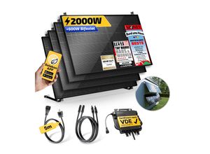 4262399772135 - Balkonkraftwerk 2000W 800W Solaranlage mit Wand Gartenhaus Halterung Steckerfertig WIFI Komplettset Photovoltaik Anlage 800W Kabellänge 5m