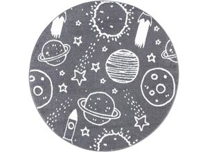 4262400518325 - Kinderteppich - Galaxy Weltall Grau 160 cm Rund