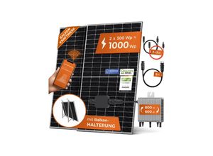 4262403071858 - Solarway® 1000W Balkonkraftwerk 800W komplett Steckdose - neuester 800 Watt Wechselrichter - Solaranlage Komplettset - 500W bifaziale Solarmodule & Envertech & Zubehör