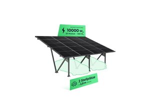 4262403073081 - Solarway Double PKW Solar-Carport Gestell 7500 Watt - inkl 15 Solarpanels und Regenrinne - Dach versiegelt wasserdicht