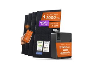 4262403075924 - Solarway® All In One Balkonkraftwerk mit Speicher 2000W komplett Steckdose - 51 kWh Marstek Jupiter E Speicher - Solaranlage Komplettset - 500W bifaziale Solarmodule & Marstek Speicher