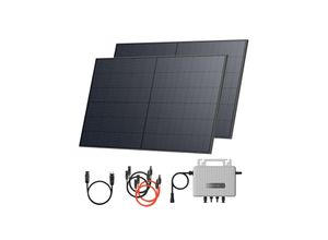 4262403076327 - Solarway® 880Wp   800W Balkonkraftwerk komplett Steckdose - neuester EcoFlow Stream 800 Watt Wechselrichter - Solaranlage Komplettset - 440W bifaziale black Solarmodule & EcoFlow & Zubehör - Stockschrauben Halterung