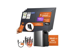 4262403076976 - Solarway® Balkonkraftwerk 2000Wp   800W mit 38 kWh EcoFlow STREAM Ultra X Speicher – Komplettset mit 500W Solarmodulen Wechselrichter & Zubehör – steckerfertige Mini-Solaranlage für die Steckdose