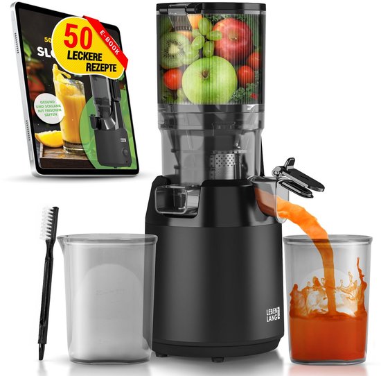 4262406932361 - Slowjuicer Entsafter - Inkl 2 Saftbecher - 250 W - BPA-frei - 20 x 44 cm - Schwarz mattiert